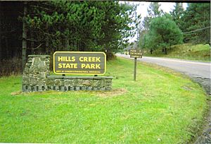 Hills Creek State Park Entrance Sign