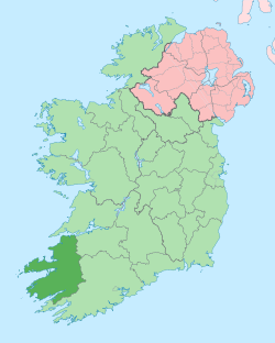 Island of Ireland location map Kerry