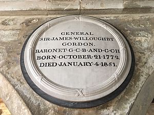 James Willoughby Gordon memorial in St Peter's Church, Shorwell, Isle of Wight