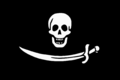 Jolly Roger flag of pirate Bartholomew Roberts (early)