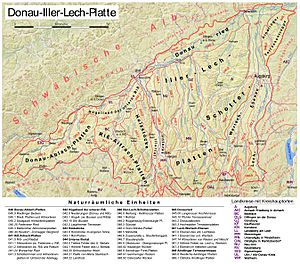 Karte der naturräumlichen Untereinheiten der Donau-Iller-Lech-Platte