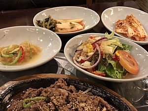 Korean barbecue and side dishes