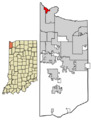 Lake County Indiana Incorporated and Unincorporated areas Whiting Highlighted 1884122
