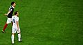 Laurent Koscielny of France marking England striker Harry Kane (22695724617)