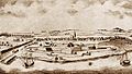 Liepāja in 1701, looking from the Baltic Sea