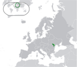 Map showing Moldova in Europe