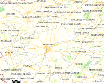 Map of the commune of Bressuire