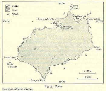 Map of Cocos from Pacific Islands, vol. 2 (Geographical Handbook Series, 1943)
