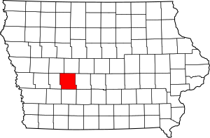 Map of Iowa highlighting Guthrie County