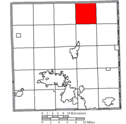 Location of Gustavus Township in Trumbull County