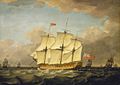 Monamy Swaine (c.1750-c.1800) - The 'Victory' Leaving the Channel in 1793 - BHC3696 - Royal Museums Greenwich
