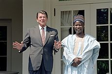 President Ronald Reagan and President Ahmadou Ahidjo