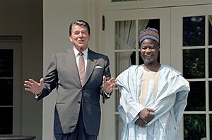 President Ronald Reagan and President Ahmadou Ahidjo