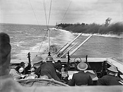 Royal Navy Convoy From Alexandria To Malta Meets and Engages Italian Warships in the Mediterranean, 22 March 1942 A8166.jpg