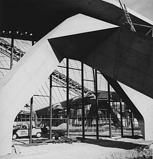 Seattle World's Fair Coliseum under construction, 1961