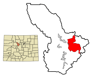 Location of the Keystone CDP in Summit County, Colorado.Colorado