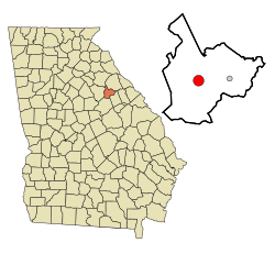 Location in Taliaferro County and the state of Georgia