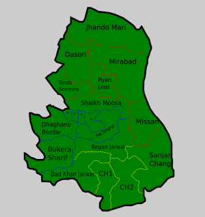 Dad Khan Jarwar is in the south of the district.