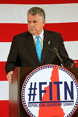 U.S. Congressman Peter King speaking at 2015 FITN (First in the Nation) Republican Leadership Summit in New Hampshire
