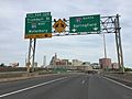 2016-09-03 08 43 40 View north along Interstate 91 at Exit 32 (Trumball Street-Interstate 84) in Hartford, Hartford County, Connecticut