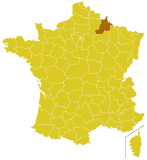 Locator map of Archdiocese of Reims in France