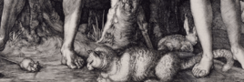 Cat, mouse, and rabbit from Adam and Eve, Albrecht Dürer, 1504