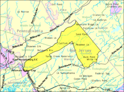 Census Bureau map of Hardwick Township, New Jersey