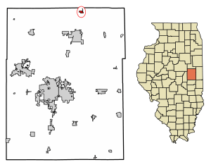 Location of Ludlow in Champaign County, Illinois.