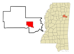 Location of West Point, Mississippi