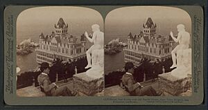 Cliff House, Seal Rocks, and Pacific Ocean, from Sutro Heights, San Francisco, California, from Robert N. Dennis collection of stereoscopic views