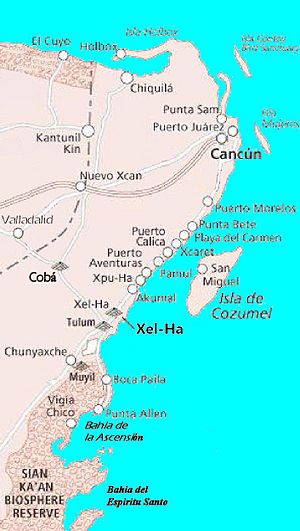 Coba-Xelha-Cozumel-Cancan-Map
