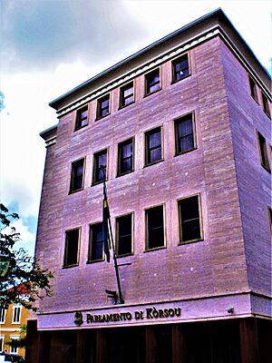 Edificio del Parlamento de Curaçao, ubicado en el distrito de Punda, Willemstad