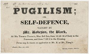 Handbill - Pugilism, or Self-Defence - 1822
