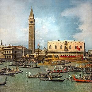 Il Ritorno del Bucintoro al molo nel giorno dell'Ascensione (c.1738) Canaletto - Wells-Next-The-Sea, The Earl of Leicester and Trustees of the Holkham Estate