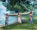 John LaFarge, La Farge John Girls Carrying A Canoe Vaiala In Samoa