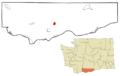 Klickitat County Washington Incorporated and Unincorporated areas Goldendale Highlighted