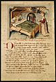 Kriemhilds Traum vom Falken Am Fussende des Bettes steht Kriemhilds Mutter Ute Hundeshagenscher Kodex