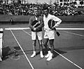 Lew Hoad and Robert Haillet at Professional Championship Noordwijk 1961