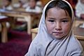 Little girl listens to the lessons during a class in Bamyan, Afghanistan - June 2012