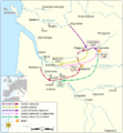 Map of Gascon campaign of 1345