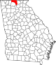 State map highlighting Fannin County