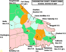 Map of Washington County Pennsylvania School Districts