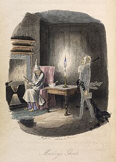 Marley's Ghost - A Christmas Carol (1843), opposite 25 - BL