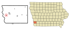 Location of Pacific Junction, Iowa