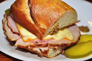 Mmm...hot ham and cheese with homemade mustard (4970848133)