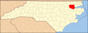North Carolina Map Highlighting Bertie County