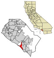 Location of Laguna Beach in Orange County, California