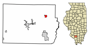 Location of Tamaroa in Perry County, Illinois.