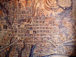 Plano de la Ciudad de Quito hacia 1805. Atribuído a Juan Pío Montúfar.