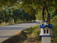 Road with small ekklisaki in Dikella